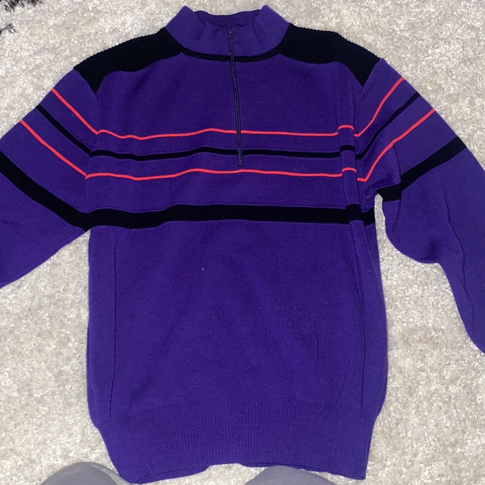 Vintage purple with red stripe meister quarter zip up